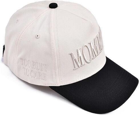 Women’s Mommin Trucker Hat – Two-Tone Embroidered Baseball Cap with Ponytail Opening Adjustable Vintage Style Hat in Saudi Arabia