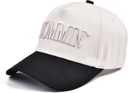 Women’s Mommin Trucker Hat – Two-Tone Embroidered Baseball Cap with Ponytail Opening Adjustable Vintage Style Hat in Saudi Arabia