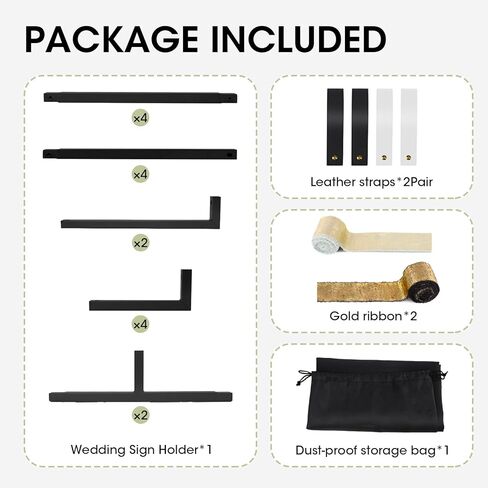 Wedding Welcome Sign Stand, Welcome to Our Wedding Sign Holder with Leather Hanging Strap,50"x30"x 20"Heavy Duty Easel Stand for Sign Suitable for Wedding, Birthday, Halloween, (Black) in Kuwait