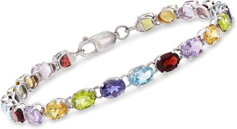 Ross-Simons 16.00 ct. t.w. Multi-Gemstone Link Bracelet in Sterling Silver in Saudi Arabia