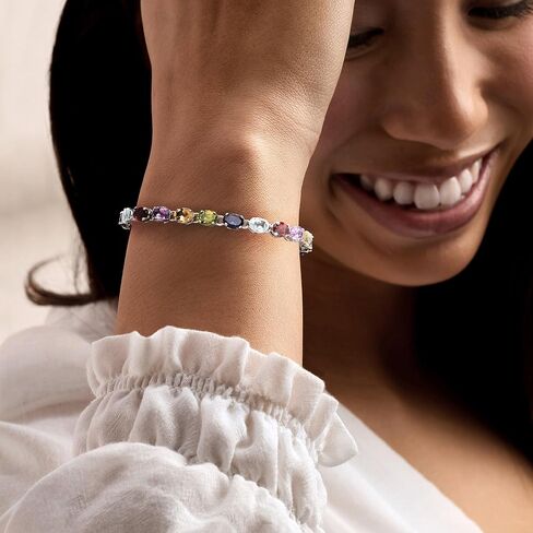 Ross-Simons 16.00 ct. t.w. Multi-Gemstone Link Bracelet in Sterling Silver in Saudi Arabia