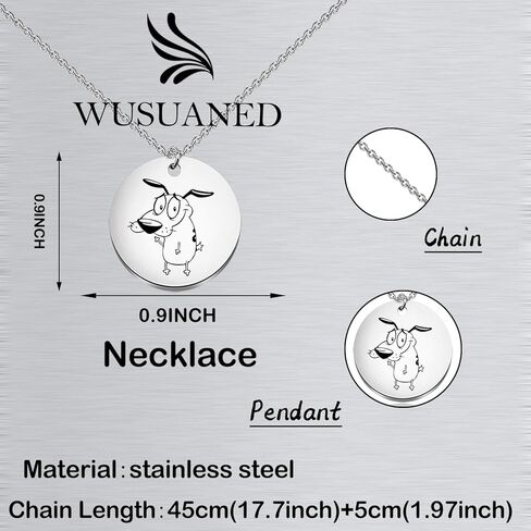WUSUANED Funny Pink Dog Necklace Cartoon Character Inspired Jewelry Cartoon Fan Gift Dog Lover Gift in Saudi Arabia