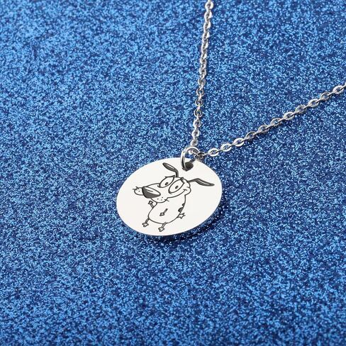 WUSUANED Funny Pink Dog Necklace Cartoon Character Inspired Jewelry Cartoon Fan Gift Dog Lover Gift in Saudi Arabia