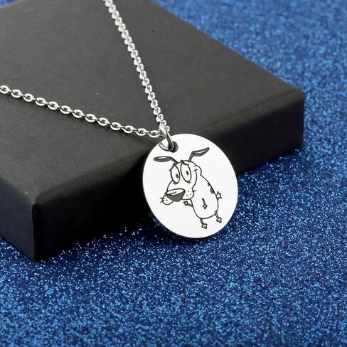 WUSUANED Funny Pink Dog Necklace Cartoon Character Inspired Jewelry Cartoon Fan Gift Dog Lover Gift in Saudi Arabia