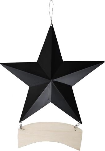 4th of July Metal Star Barn Patriotic Welcome Sign Hanging Wall Decoration, Rustic American Star Decor US Flag Barn Star Door Hanger Sign Indoor Outdoor Wall Art Decor for Veterans Day Labor Day in Saudi Arabia