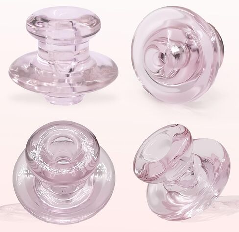 2 pcs Glass Aroma Bottles with Dust-Proof Diffusion Caps/High Transparency Glass Sealing Caps, Suitable for Rattan Aroma Volatilization Bottles, Universal Diffusion Cap, Pink in Saudi Arabia