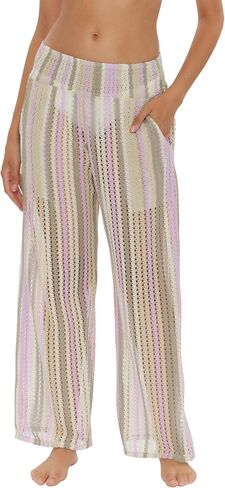 Soluna Swim womens Summer Bliss Crochet Pants, Side Pockets, Casual, Beach Cover Ups for Women in Saudi Arabia