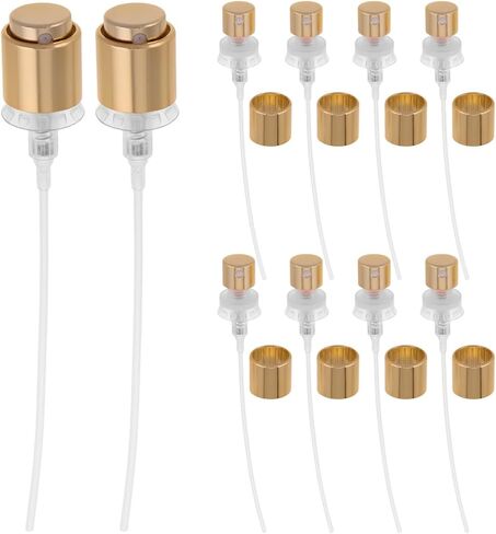 مجموعة استبدال مضخة رش العطور المطلية بالذهب 10 قطع من VICASKY مع أنبوب طويل وأغطية زخرفية، تناسب رقبة زجاجة 13 مم للعطور وزجاجات الزيوت العطرية بنفسك in Kuwait