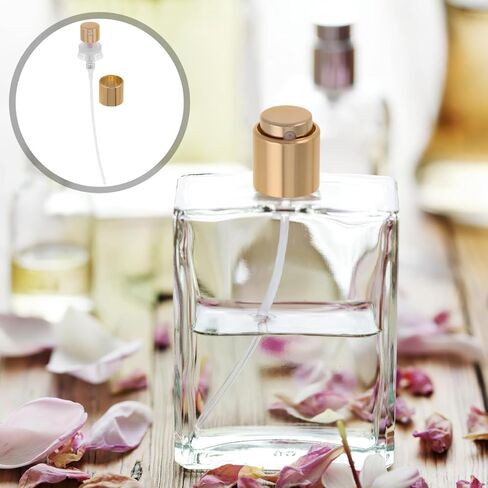مجموعة استبدال مضخة رش العطور المطلية بالذهب 10 قطع من VICASKY مع أنبوب طويل وأغطية زخرفية، تناسب رقبة زجاجة 13 مم للعطور وزجاجات الزيوت العطرية بنفسك in Kuwait