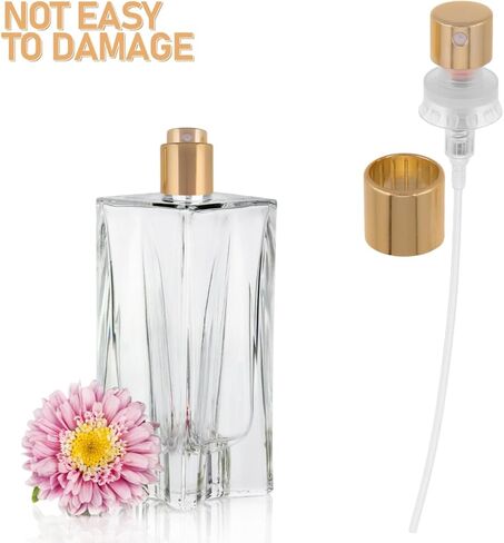 مجموعة استبدال مضخة رش العطور المطلية بالذهب 10 قطع من VICASKY مع أنبوب طويل وأغطية زخرفية، تناسب رقبة زجاجة 13 مم للعطور وزجاجات الزيوت العطرية بنفسك in Kuwait