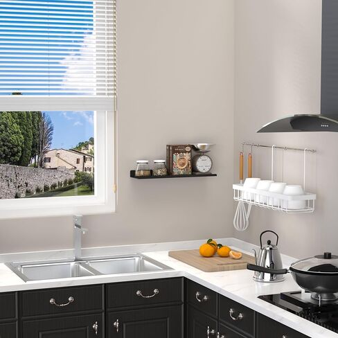 ANYHI Metal Floating Shelf, 14.5 Inch Black Wall Shelf with Lip, Display Shelf for Living Room Bathroom Bedroom Kitchen in Saudi Arabia