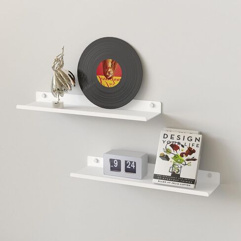 ANYHI Metal Floating Shelf, 14.5 Inch Black Wall Shelf with Lip, Display Shelf for Living Room Bathroom Bedroom Kitchen in Saudi Arabia