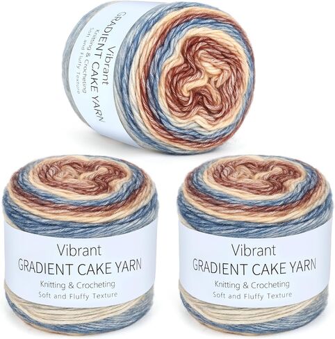 غزل كعكة aeelike للكروشيه ، 3 skeins تدرج كعكة خيوط 100g (3.52 أوقية) 245 متر (267 ياردة) ، خيوط ombré ombré ناع in Kuwait