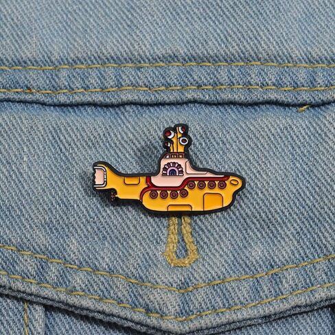 Rock Band Enamel Pins Creative Cartoon Yellow Boat Steamer Metal Brooches Clothes Lapel Badges Backpack Accessories Funny Decorative Jewelry Gift for Friends in Saudi Arabia