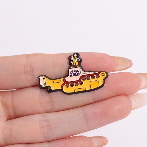 Rock Band Enamel Pins Creative Cartoon Yellow Boat Steamer Metal Brooches Clothes Lapel Badges Backpack Accessories Funny Decorative Jewelry Gift for Friends in Saudi Arabia
