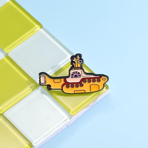 Rock Band Enamel Pins Creative Cartoon Yellow Boat Steamer Metal Brooches Clothes Lapel Badges Backpack Accessories Funny Decorative Jewelry Gift for Friends in Saudi Arabia