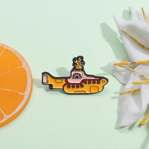 Rock Band Enamel Pins Creative Cartoon Yellow Boat Steamer Metal Brooches Clothes Lapel Badges Backpack Accessories Funny Decorative Jewelry Gift for Friends in Saudi Arabia