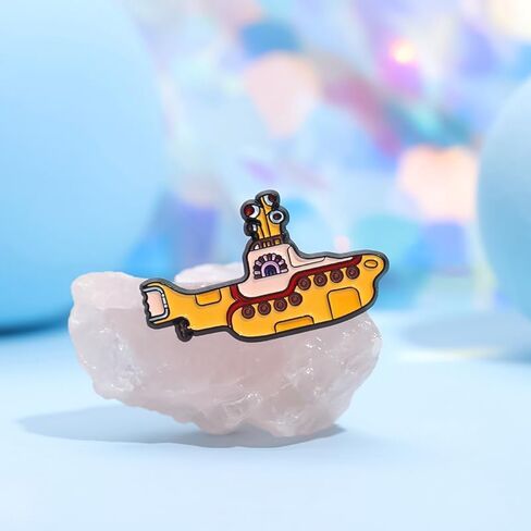 Rock Band Enamel Pins Creative Cartoon Yellow Boat Steamer Metal Brooches Clothes Lapel Badges Backpack Accessories Funny Decorative Jewelry Gift for Friends in Saudi Arabia
