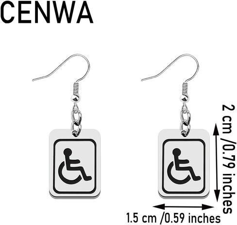 CENWA Handicap Disabled Sign Disability أقراط للتوعية بالإعاقة in Kuwait