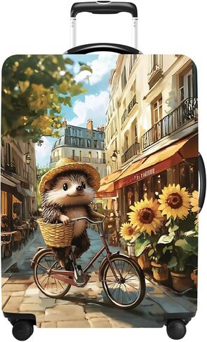 Suitcase Cover with Time to Travel Design, Luggage Protector, Fit for 24-26Inch Luggage Durable Travel Bag Cover with Zipper Closure in Kuwait