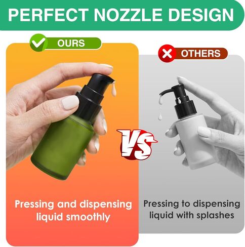 3PCS 60ML/2OZ Empty Green Frosted Glass Bottles with Pump Refillable Vial Cosmetic Dispenser Jars Storage Travel Lotion Container Portable Sample Bottle for Toiletries,Foundation,Cream,Gel,Lotion in Kuwait