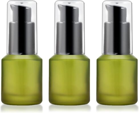 3 قطع 60 مل/2 أونصة من الزجاجات الفارغة ذات اللون الأخضر المتجمد مع مضخة قابلة لإعادة الملء، مرطبانات توزيع مستحضرات التجميل، حاوية لوشن للسفر، زجاجة عينة محمولة لمستحضرات التجميل، كريم الأساس، كريم، جل، لوشن in Kuwait