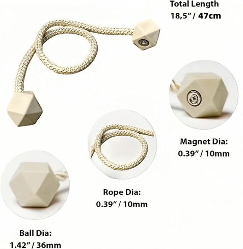 2Pcs Magnetic Curtain Tiebacks, Curtain Holdbacks Modern Rope for Bedroom Decor, Buckles Clip Holdbacks Simple Style for Drapes Window in Saudi Arabia