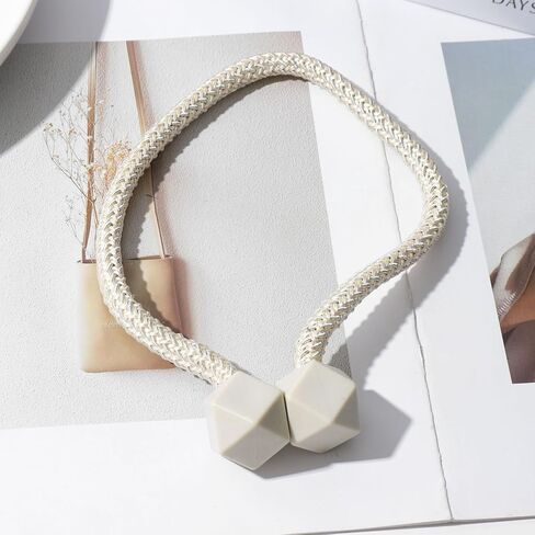 2Pcs Magnetic Curtain Tiebacks, Curtain Holdbacks Modern Rope for Bedroom Decor, Buckles Clip Holdbacks Simple Style for Drapes Window in Saudi Arabia