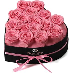 Mothers Day Flowers Roses Gifts for Mom,16pcs Forever Preserved Roses in Heart Shape Gift Box,Mothers Day Delivery Prime Gifts-Roses Gifts for Her Women,Mom Wife in Kuwait