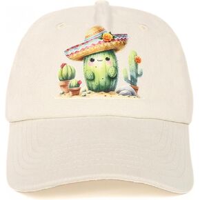 InnoBeta Cactus Gifts, Cap for Women Men for Christmas, Birthday, Adjustable Baseball Hat White in Saudi Arabia