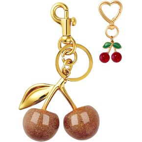 NEGTTE Keychain Cherry Bag Charms - Adorable Key Chains Women Cute for Handbags & Car Keys | Fashion Gift for Women in Saudi Arabia