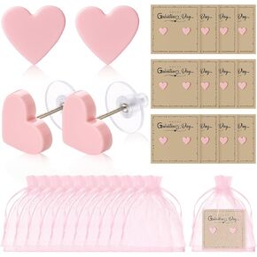 Tondiamo 12 Set Galentine Valentines Day Gifts Bulk Heart Earring Valentine's Galentine's Day Party Favors Hypoallergenic Earrings for Women Stuffers with Card and Storage Bag for Bestie Women Friends in Saudi Arabia