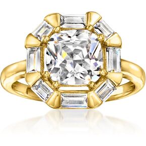 Ross-Simons 14kt Yellow Gold-Plated Ring With 3.70 ct. t.w. Czs in Saudi Arabia