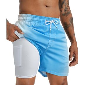APTRO Men's Quick Dry 2 in 1 Swim Trunks with Compression Liner Swimsuit Swim Shorts Bathing Suits#343 3XL in Kuwait