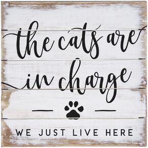 Simply Said, INC Perfect Pallet Petites 8" Wood Sign - The Cats are in Charge. We Just Live Here - PET20448 in Saudi Arabia