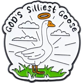 دبوس المينا من God's Silliest Goose Goose، بروش شارة أوزة مسيحية سخيفة، شارة دبوس أوزة فوضوية صحية، بروش طية صدر السترة على شكل بطة فوضوية مضحكة، هدية فكاهة بطة مضحكة لمحبي الحيوانات وزملاء العمل في الأصدقاء الفكاهيين، إكسسوارات Cottagecore للحيوانات المل in Kuwait