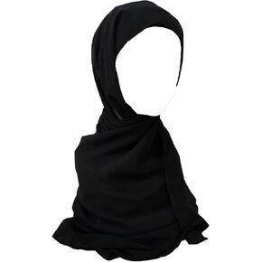 Instant Chiffon Hijab with Undercap Solid Color Muslim Hijabs Scarf Head Wraps Ready To Wear Hijab For Women in Kuwait