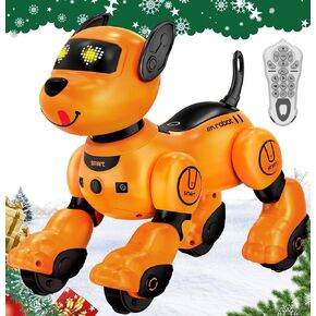 Robot Dog Toy for Kids, Programmable Remote Control Robot Puppy with Voice & Touch Sensors, Dancing & Singing, Animal Sound Imitation, Smart Stunt Robot Pet, Interactive Robotic Dog for Kids (Golden) in Kuwait