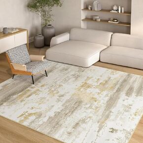 Kelarea Washable Area Rug for Living Room, 8x10 Non Slip Modern Abstract Green Rugs, Easy Clearning Low Pile Large Carpet for Bedroom, Dining Room, Nursery, Home Office in Saudi Arabia