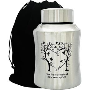 Our love is beyond time and space - Medium 60 cubic inches cremation urns for funeral, burial or home with velvet bag, decorative urn for ashes in Saudi Arabia