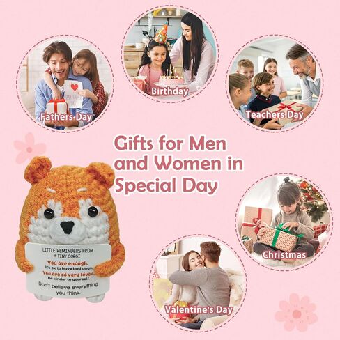 Cute Handmade Corgi Crochet Gift - Uplifting Emotional Support for Birthdays,Christmas,Any Occasion in Saudi Arabia