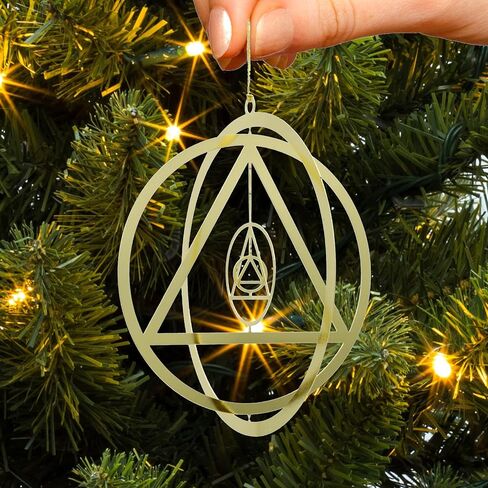 AA Circle Triangle 3D Sobriety Christmas Ornament | Alcoholics Anonymous Recovery Gift in Saudi Arabia