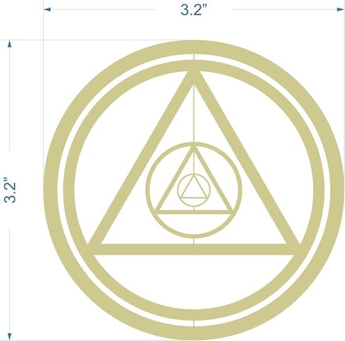 AA Circle Triangle 3D Sobriety Christmas Ornament | Alcoholics Anonymous Recovery Gift in Saudi Arabia