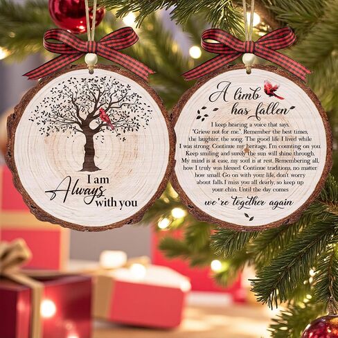 Heaven in Our Home Christmas Memorial Ornament 2025 – Cardinal Christmas Ornaments with 2 Layers, Sympathy Gift for Loss of Loved One, Memorial Gifts for Loss of Mom, Dad, Grandma, Cardinal Gifts in Saudi Arabia
