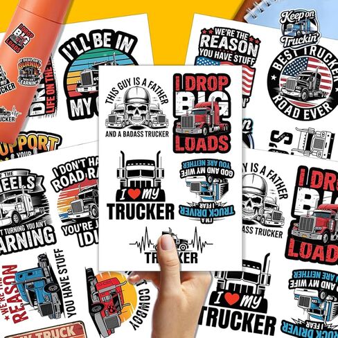 20pcs Truck Driver Sticker, Trucker Stickers for Men, Big Rig Semi, Diesel Mechanic Humor Toolbox Laptop Car Window Decor, Waterproof Vinyl in Saudi Arabia