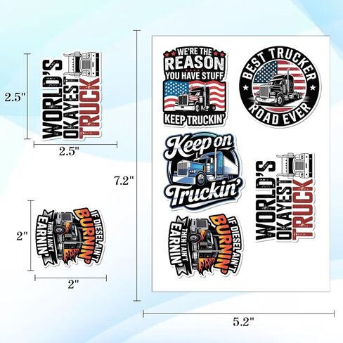 20pcs Truck Driver Sticker, Trucker Stickers for Men, Big Rig Semi, Diesel Mechanic Humor Toolbox Laptop Car Window Decor, Waterproof Vinyl in Saudi Arabia