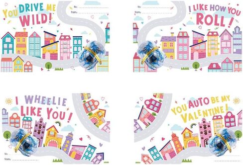 Hooqict 28 Pcs Valentines Day Cards with Pull Back Car Valentines Gifts for Kids Boys Valentines Day Exchange Gift Racing Cars for School Classroom Prizes Exchange Party Favors in Saudi Arabia