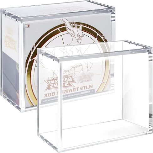 Booster Box Acrylic Case Protector 8mm + 4mm Thick Clear Acrylic 5mm Magnetic Closure Easy Top Loading Compatible with PKMN Booster Boxes in Saudi Arabia