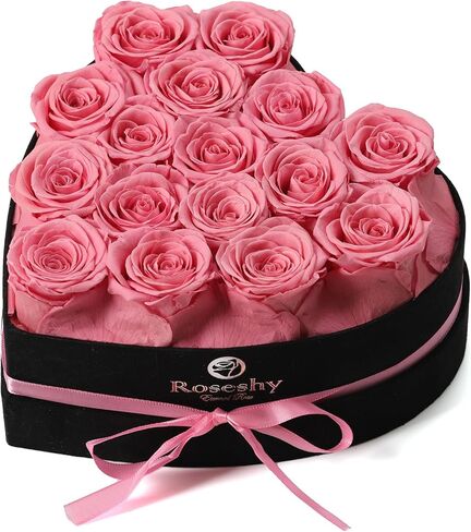 Mothers Day Flowers Roses Gifts for Mom,16pcs Forever Preserved Roses in Heart Shape Gift Box,Mothers Day Delivery Prime Gifts-Roses Gifts for Her Women,Mom Wife in Kuwait