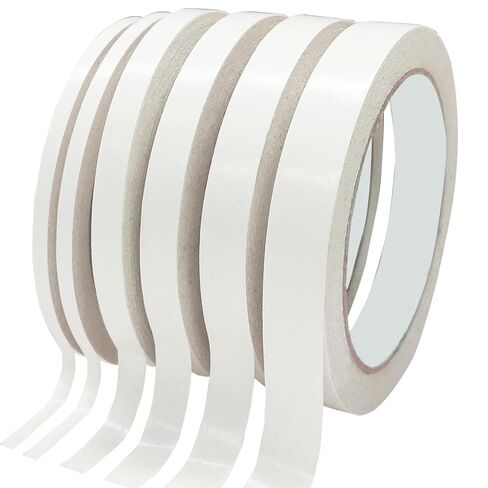 Double Sided Tape for Crafts, 3 Rolls Multi-Size Double-Sided Sticky Tapes Scrapbook Stickers for Arts, Photography, Gift Box, Packaging & Sealing, Card Making, Paper Backing, School DIY Projects in Kuwait